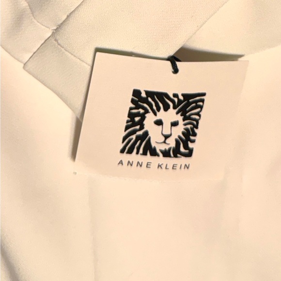 (8) ANNE KLEIN FLY FRONT EXTENDED TAB BOXIE PANT CREAM COLORED Tapered Leg - Picture 10 of 16